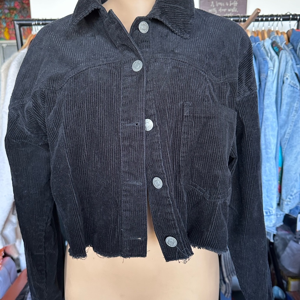 Forever 21 Black Corduroy Bomber Jacket